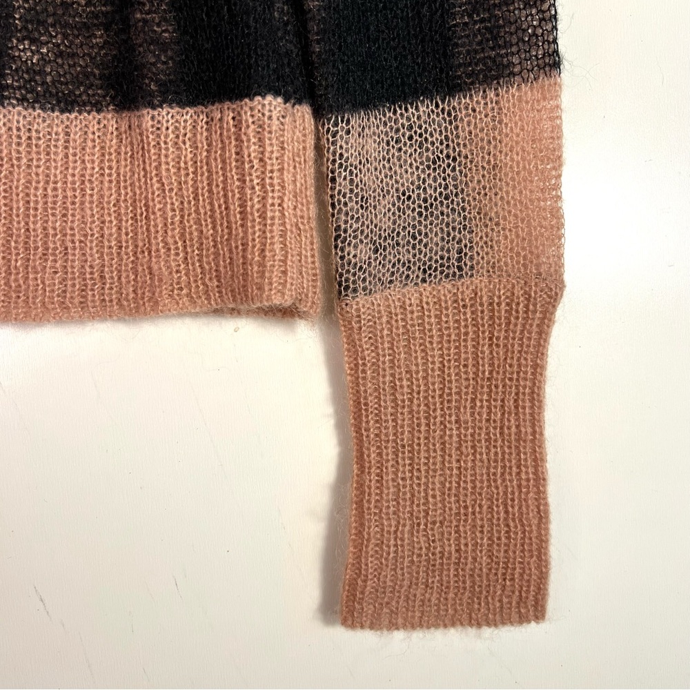ALLSAINTS Renee V-neck Checked Wool Mohair-blend Cardigan Size Small - Picture 10 of 13